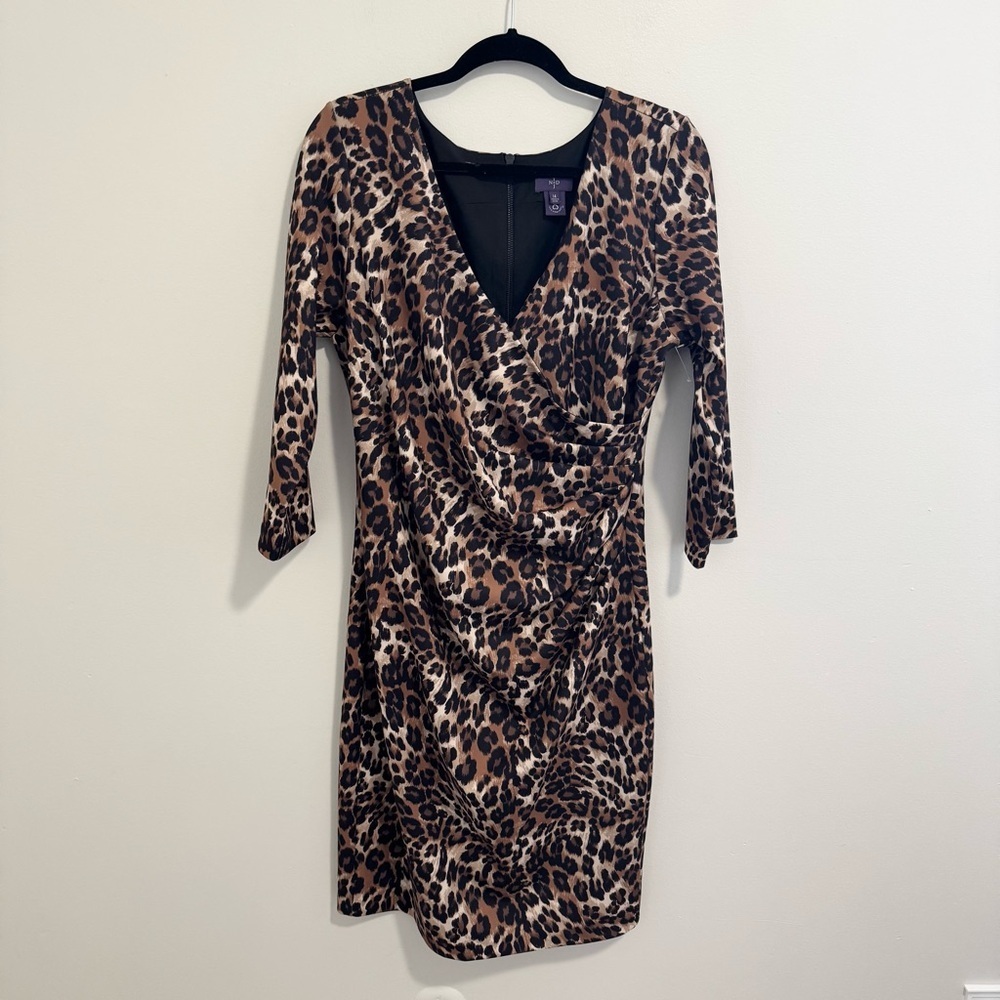 NYDJ Leopard Print Surplice Dress